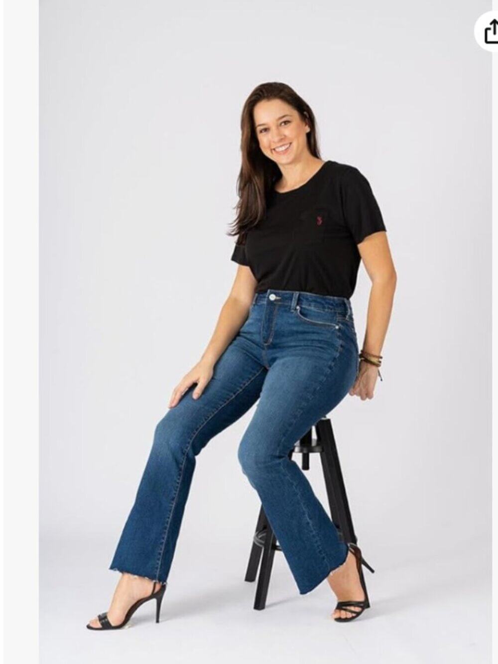 SLINK Premium Women's Plus Size Stretch High Rise Straight Leg Jeans Size 16